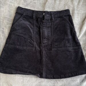 Monki Black Corduroy Mini Skirt